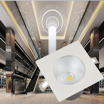 

6x8W Flat Frame Led spotlight dimmable square 75x75mm ceiling down light NO flash healthy for hotel/mall/home