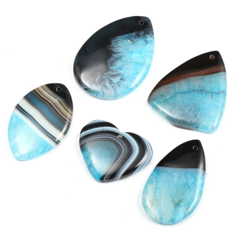 

New 5 Piece Set Agates Pendants Irregular Shape Natural Stone Pendants Charms for Jewelry Making Necklace