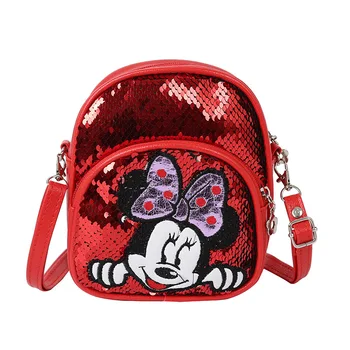 

Children Girls Cute Handbag Shoulder Bag Minnie Messenger Bag Sweet And Simple Style Money Phone Travel Sequin Bag of Colorful