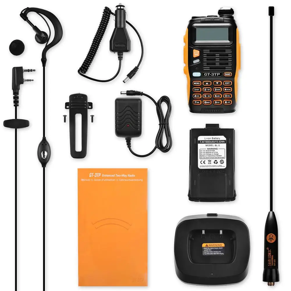 Baofeng GT-3TP Mark III Kit 1/4/8W High Power VHF UHF Two Way Radio Walkie Talkie Transciver with Speaker USB Programming Cable Baofeng GT-3TP Mark III Kit 1/4/8W High Power VHF UHF Two Way Radio Walkie Talkie Transciver with Speaker USB Programming Cable
