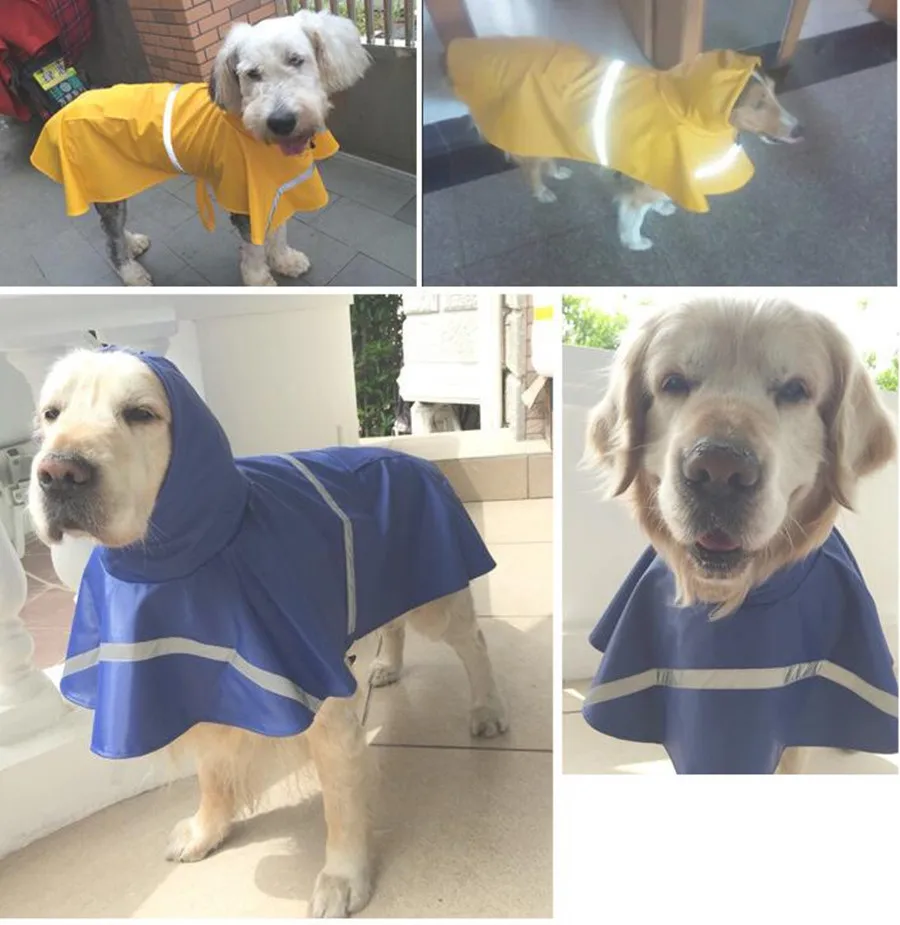 S-4XL водонепроницаемый дождевик для больших собак Одежда для домашних животных Дождевик куртка одежда для больших собак одежда 30