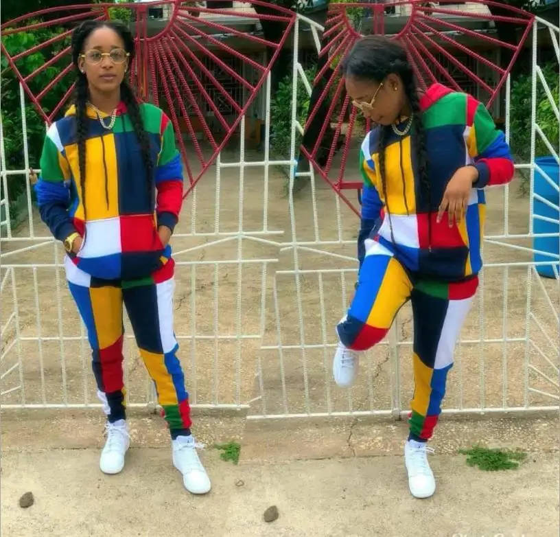 Женский комплект одежды из 2 предметов Dashiki облегающее платье с принтом и брюки в