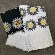 Новое поступление камень Африканский Базен riche ткань с вышивкой кружева/Базен riche платье Материал нигерийский HL052723