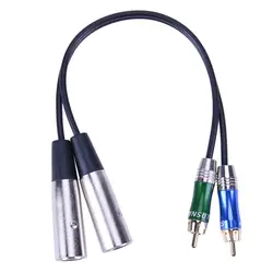 Двойной RCA 2 XLR 3pin мужской аудио кабель адаптер Шнур Металлический разъем для микрофона Усилители домашние смеситель микшерные пульты 2rca