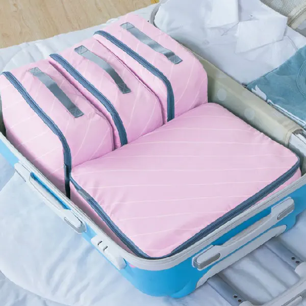 

4pcs Waterproof Nylon Travel Cohtes Bag Travel Washing Bag Luggage Bag Case High Capacity Pouch Organiser Portable Case