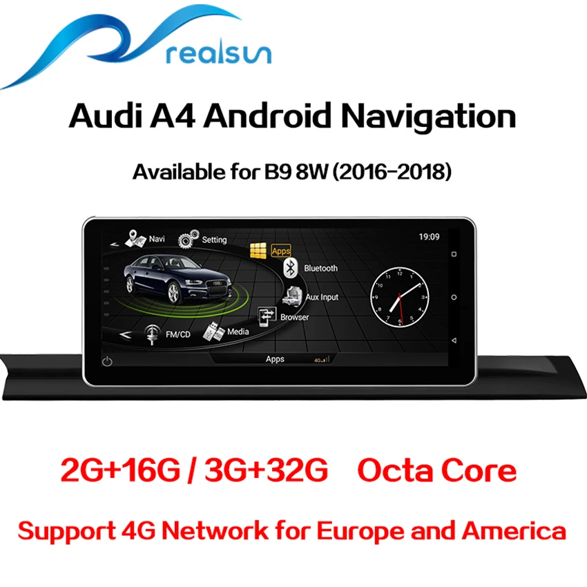 Flash Deal Realsun 10.25 Inch Audi A4 B9 Concert MMI 3G RAM 32G ROM Octa Core Android 7.0 System 4G Network Car GPS Navigation 1