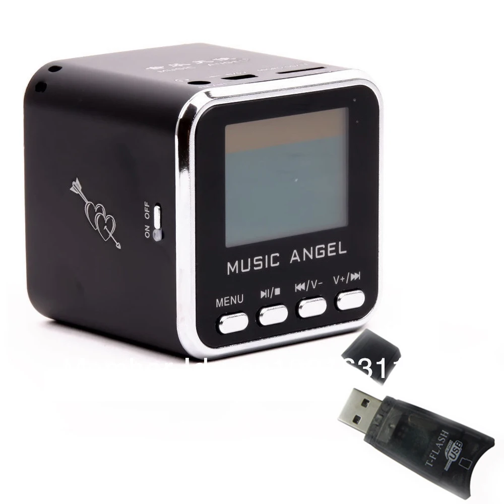 Original music angel JH MD08 Protable mini pocket speaker MP3 player W/FM radio alarm function