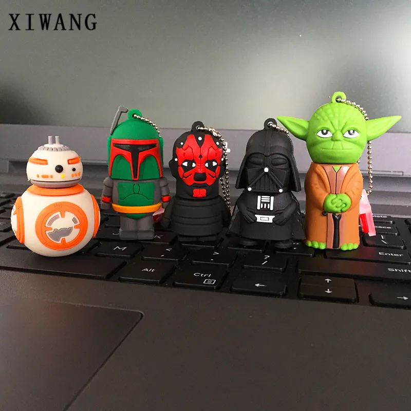 Дешевый Usb флеш накопитель 128 ГБ Star Wars Series USB 2,0 4 ГБ 8 ГБ флеш накопитель 16 ГБ 32 ГБ 64 Гб мультфильм Дарт Вейдер йода Pendrive usb Stick подарок
