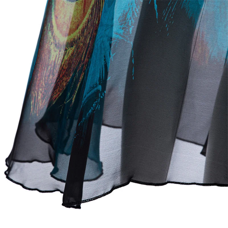 Kostlich Elegant Print Women Summer Dress Chiffon Sleeveless Swing Women Maxi Dress 2017 Tunic Evening Party Dresses Sundress (7)