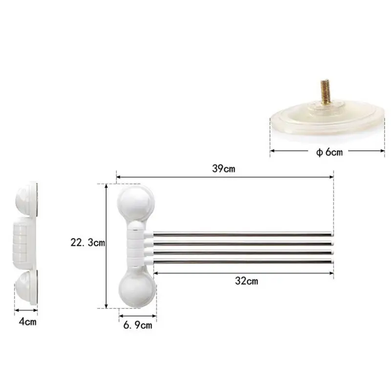 Adeeing ванная комната полотенца бары настенные 180 градусов вращения держатель для полотенец стойки дома двойной всасывания полка
