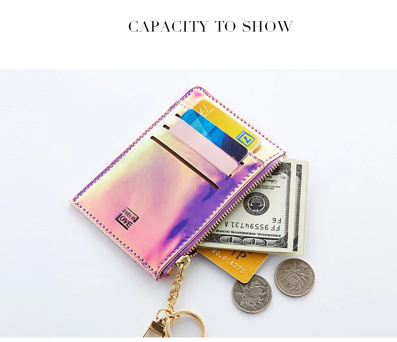 Лазерный цветной мини-кошелек для женщин кошелек для монет модный Одноцветный ключ карта многофункциональный клатч Подушка дизайнерский маленький кошелек