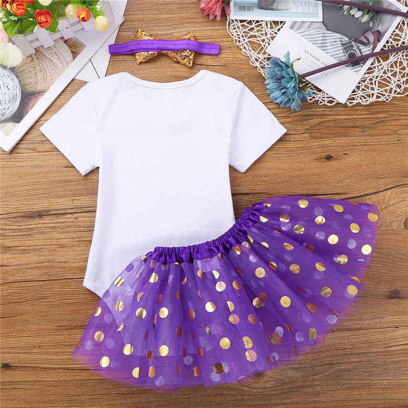 Одежда для новорожденных девочек, 1 день рождения, хлопковый Детский комбинезон+ юбка-пачка, комплекты одежды для младенцев, подарки на крестины