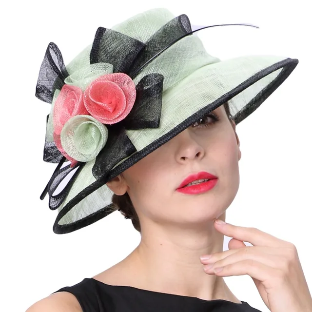 June's Young Women Hats Colorful Floral Pattern Elegant Lady Fashion