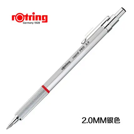 Немецкий механический карандаш rotring Rapid pro 0,5 мм и 0,7 мм и 2,0 мм с металлическим телескопическим наконечником ручки лучше, чем rotring 600 - Цвет: Светло-серый