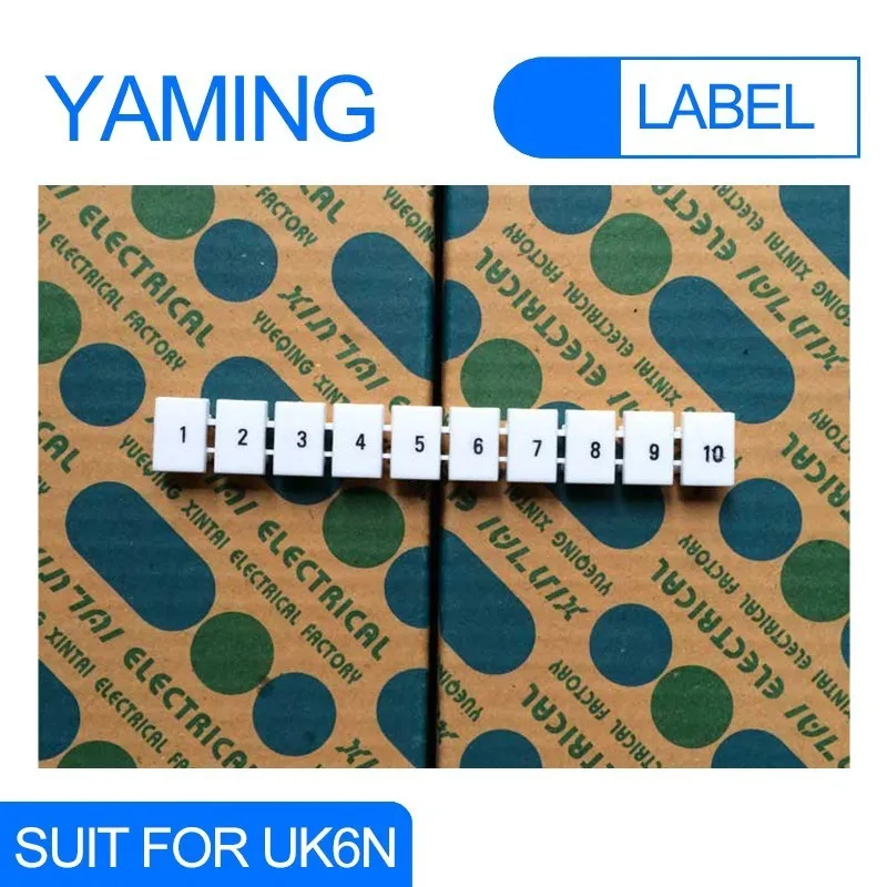 

100PCS Lettering Sign Bar Number Marker ZB8 Label Suit for UK6N terminal block Din Rail Terminal Blocks Maker Strips Labels 1-10