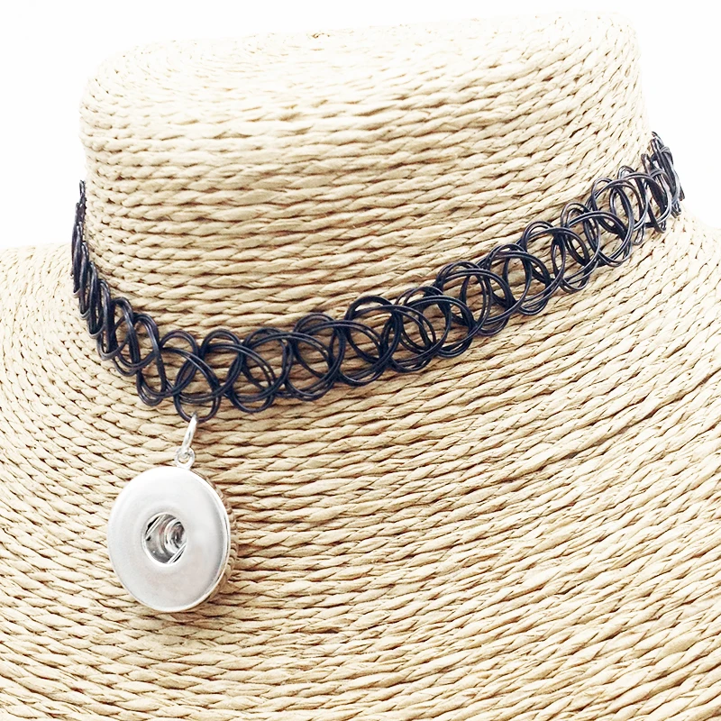 Модные эластичные трикотажные 18 мм sanp кнопку Jewelry Цепочки и ожерелья