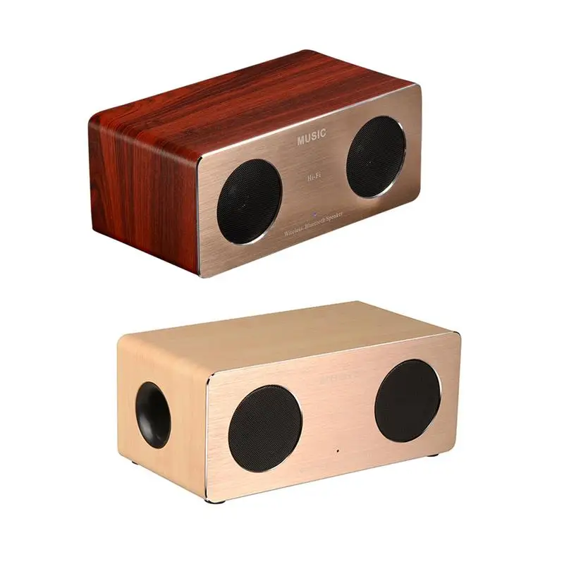 

W1 Wireless Bluetooth Wooden Speaker Outdoor Dual Loudspeakers High Power Home Phone Card-Inserting Mini Speaker