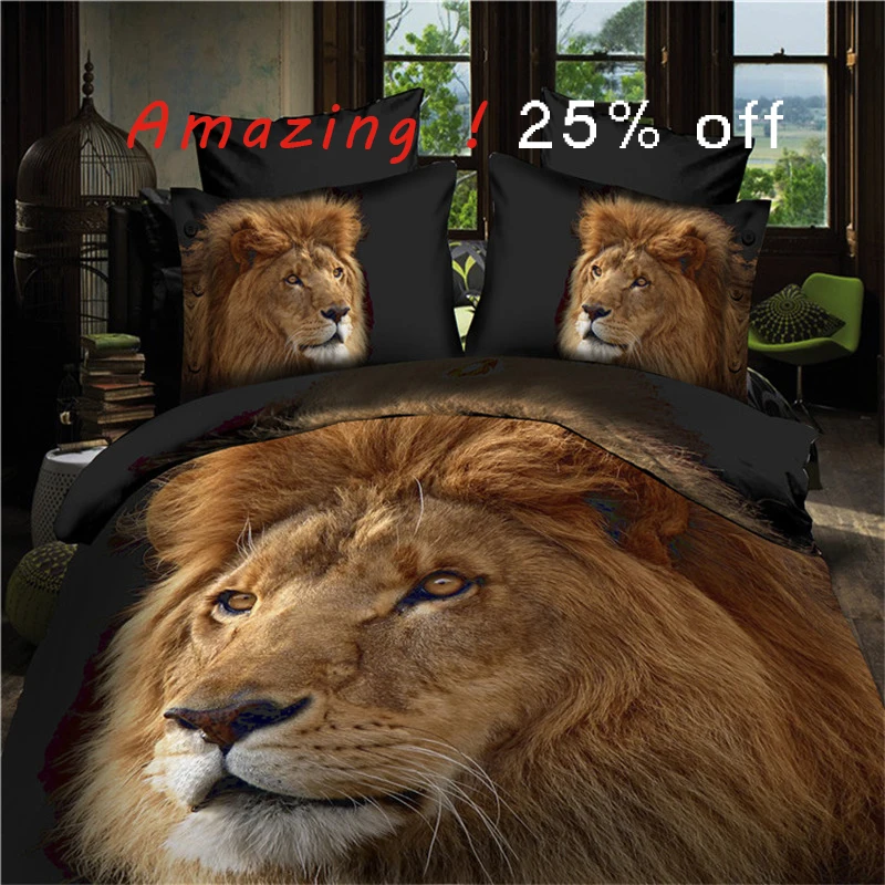 

Medusa lion 3d bedding set duvet cover bed sheet pillow case 4pcs queen size bedclothes