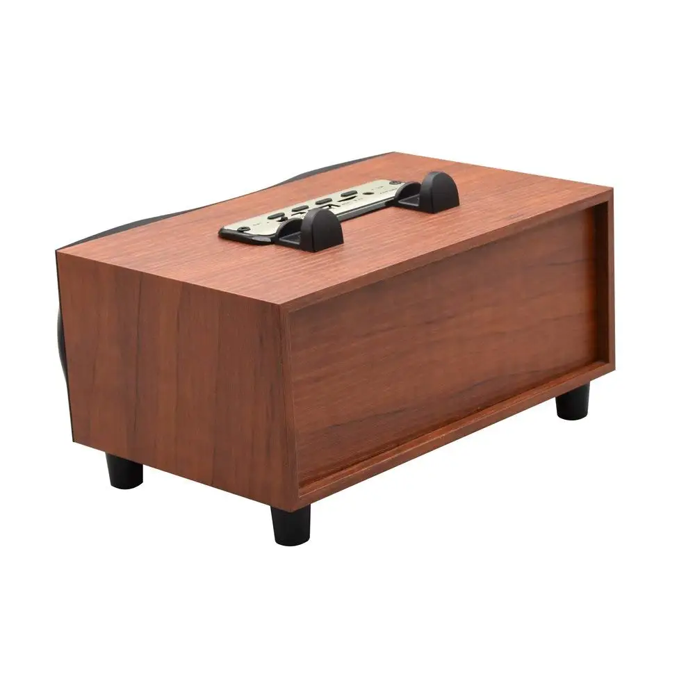 Goede Desktop Draagbare Houten Draadloze Speaker Subwoofer Stereo Bluetooth Speakers Ondersteuning TF MP3 Speler met FM Radio, Telefoon Houder