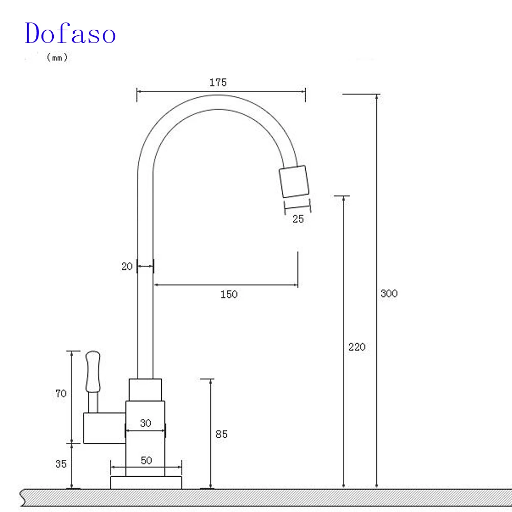 Dofaso Винтаж все латунь смеситель для кухни и бассейна Античная ванной кран холодной нажмите на одно отверстие раковины водопроводной воды