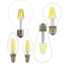 E14 E27 220V Licht 2W 4W 6W 8W Retro Gloeilamp LED Edison Lamp C35 g80 G95 G125 ST64 A60 Vintage LED Lamp Gloeilamp(China)