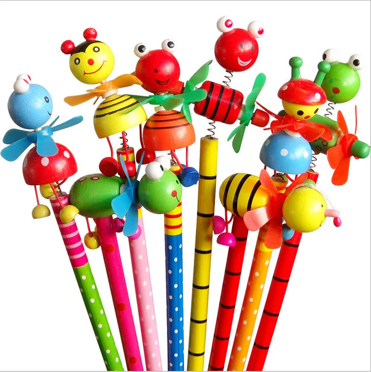 

48pcs/lot School Students Prize Children Cartoon Animal HB Wooden Pencil Christmas Birthday Promotion Gift