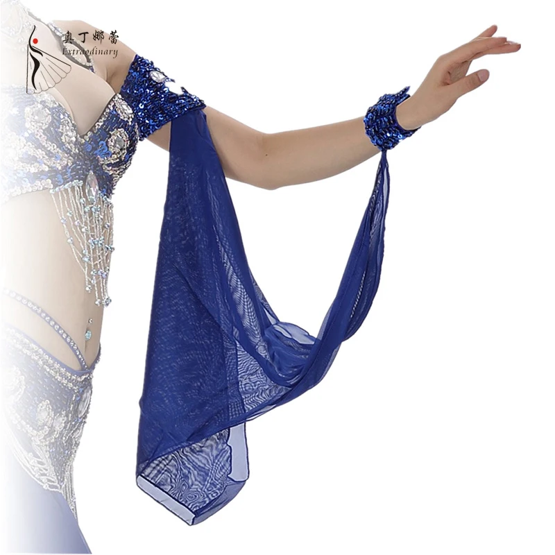11 Colors Wholesale Belly Dance Costume Accessories 1 Piece Arm Sleeves Wrist Adjustable Chiffon