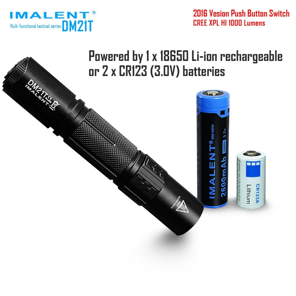 

IMALENT DM21T Flashlight with Cree XP-L HI LED 1000 Lumens 268 Meters Powerful Pocket Torch flashlight 18650 Rechargeable