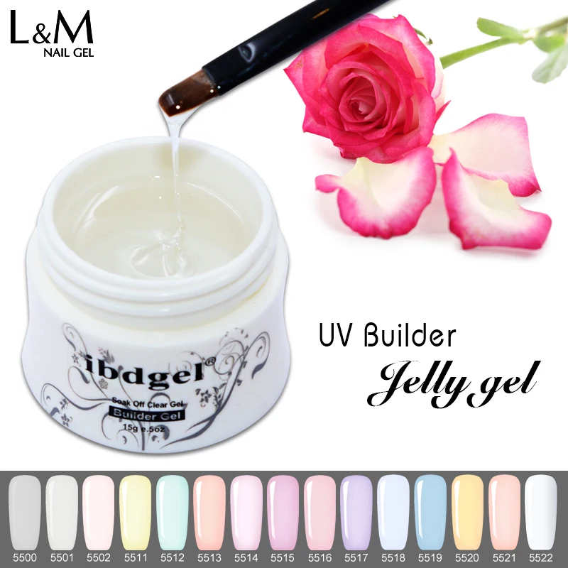 3pc ibdgel Jelly soak off builder gel nail polish UV GEL for extend nails 15 g