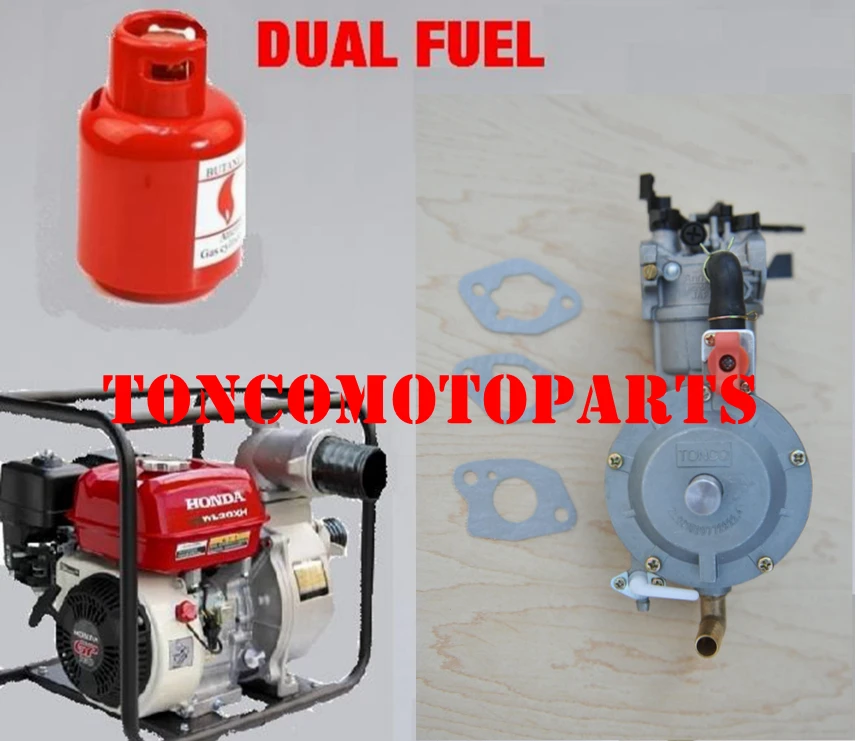 

LPG NG conversion kit for water pump engine 168F GX160 dual fuel carburetor + 90cm*90cm scarf as gift