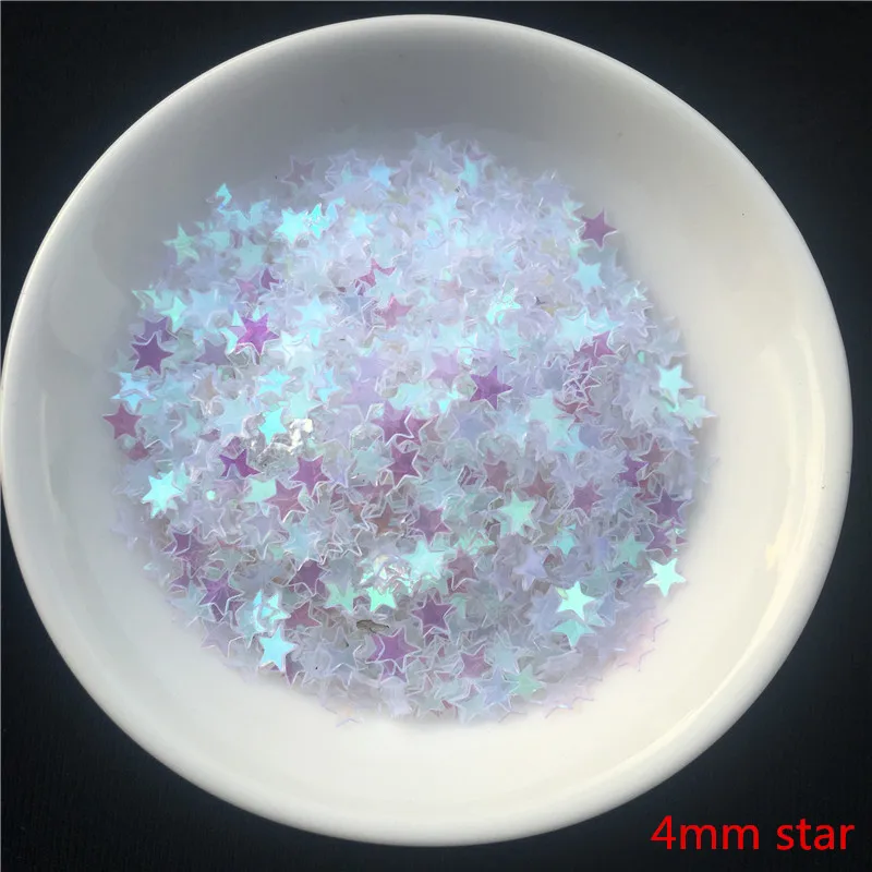 

20g AB Transparent 4mm Star Sequins for Nail art Nails Beauty manicure Brilliant Paillettes Sequin for Wedding Decoration