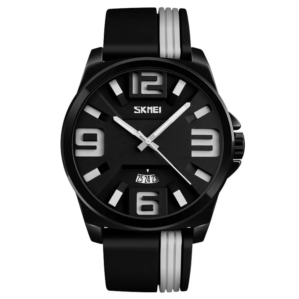 

Sanwood Men Waterproof Silicone Band Quartz Analog Arabic Numbers Sports Wrist Watch