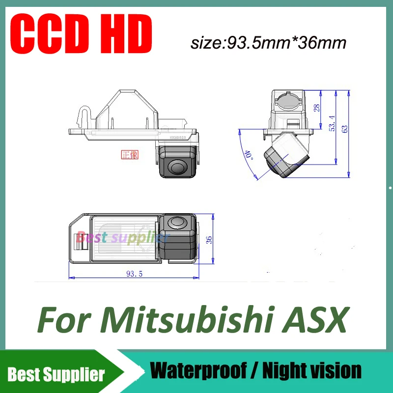 

car reverse parking camera Waterproof 100% CCD HD Night vision car rearview camera for Mitsubishi ASX
