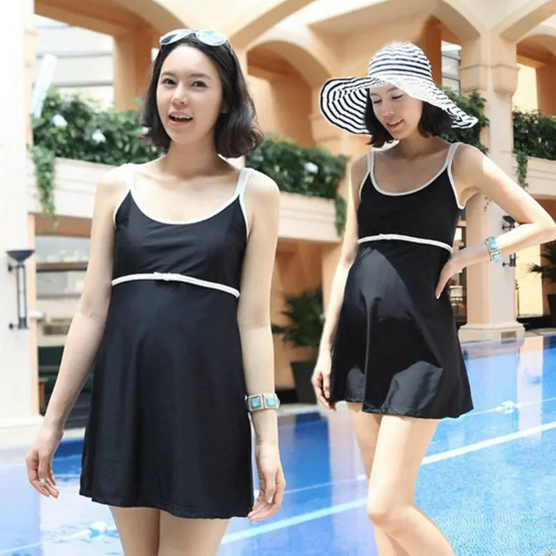 Women Pregnant Swimwear One pieces Swimsuits Patckwork Plus Size