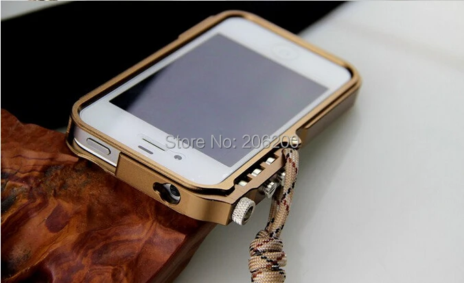 Ceny Dla iphone 5S aluminium metalowe narzędzie bez zderzaka CNC TRIGGER Tactical Edition case dla iphone 5 5S osłona ramy z lina wspinaczkowa