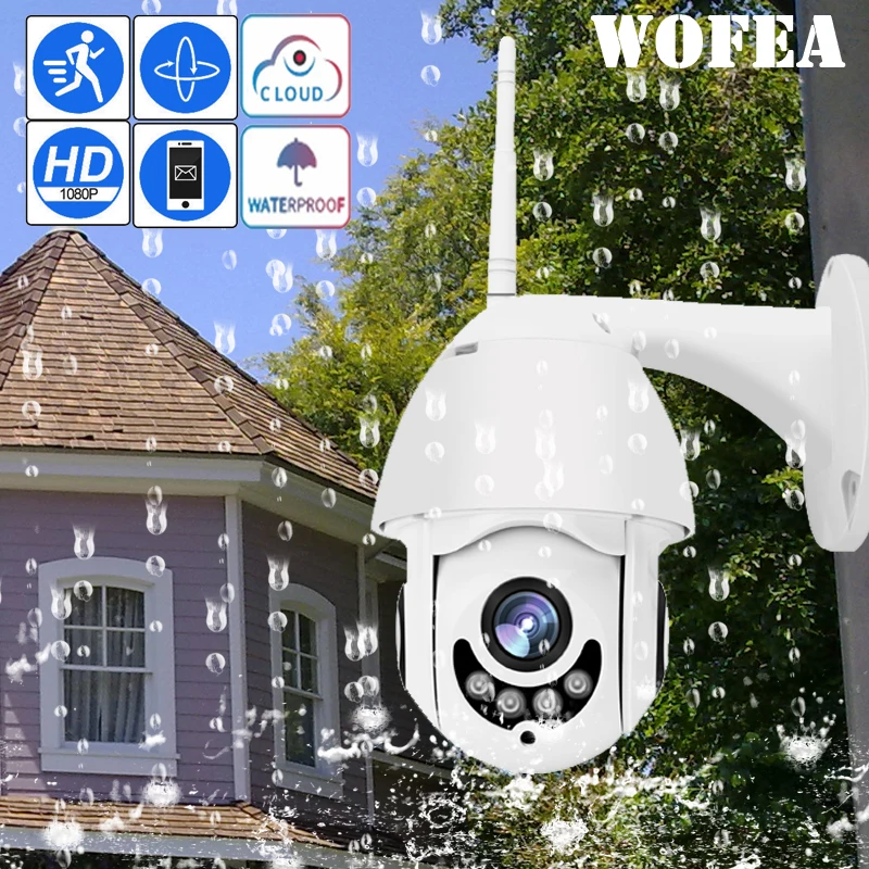 WIFI Camera Outdoor PTZ IP Camera H.265+ 1080p Speed Dome CCTV Security Cameras IP Camera WIFI Exterior 2MP IR Home Surveilance