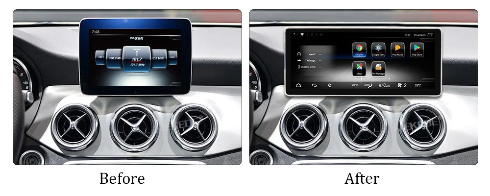 Top MEKEDE Car Multimedia Player 4G LTE 3+32G Android 7.1 Car DVD radio audio GPS player For Benz GLA Class X156 2013-2017 4