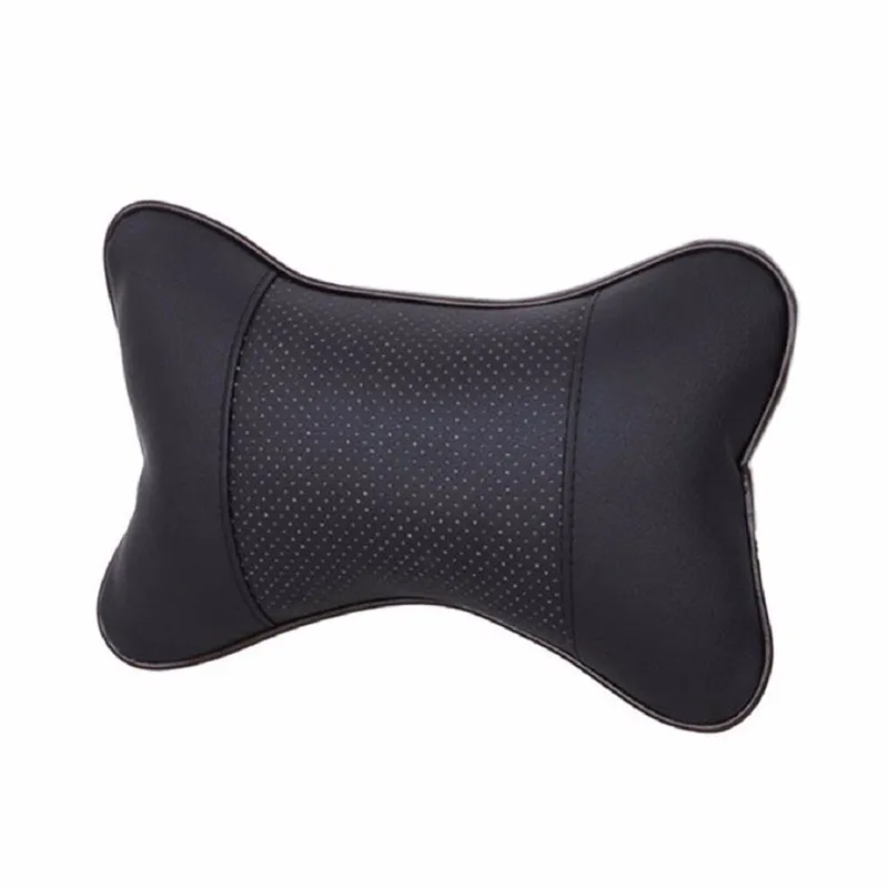 03  4Colors High Quality Leather Car Pillow Breathe Hole-digging Car Vehicle Auto Seat covers Headrest Supplies Neck Auto Safety with Retailed Package