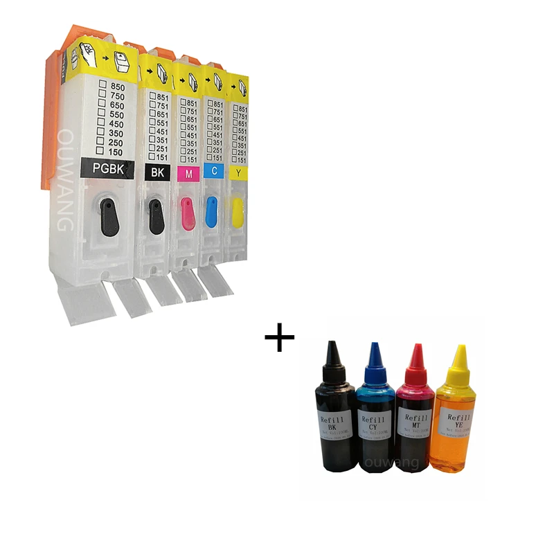 

PGI 450 CLI 451 PGI-450 CLI-451 Refillable Ink Cartridge for Canon iP7140 iP7240 MG5440 MG5540 MG6440 MX924 iX6840 MG6340 iP8740