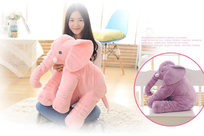 4060cm Appease Elephant Pillow Infant Soft Stuffed Animals Elephant Plush Toys Baby Sleep Toys Bed Decoration Plush Toy for Kids (7)