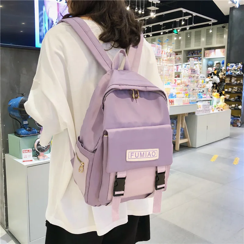 Cute Waterproof Buckle Backpack Women Fashion School Bags For Teenage Girls Nylon Backpack Harajuku Female Bag Ladies Luxury new