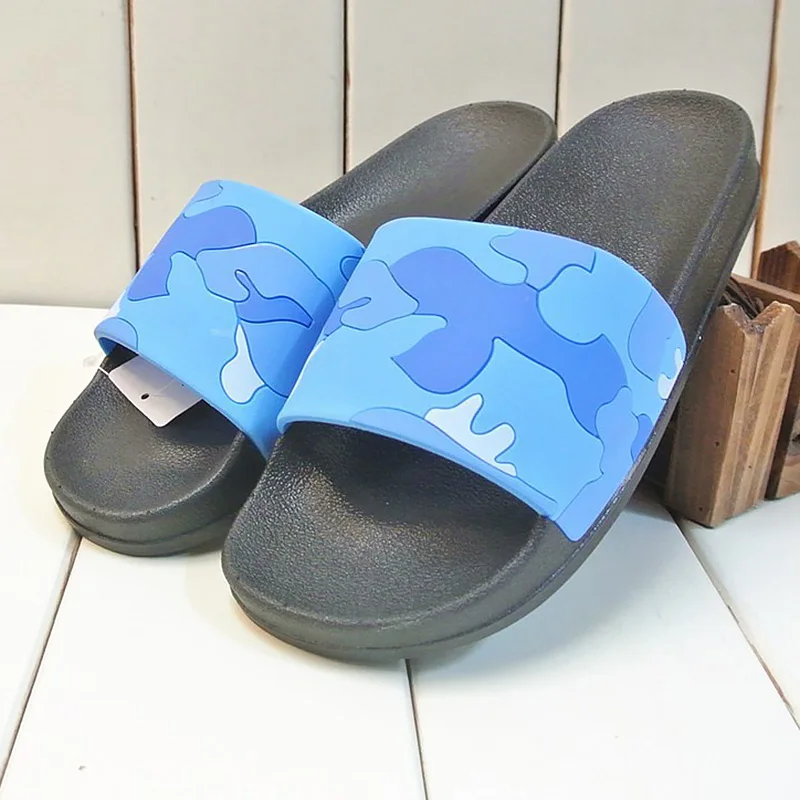 

Blue Slippers Men Summer Non Slip Rubber Slippers Indoor PVC Sole 4 Colors Soft Casual Shoes For Men Chaussure Homme