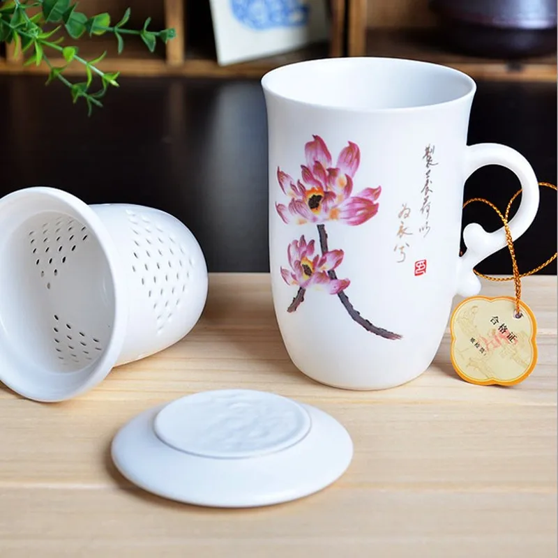 Best Ceramics Portable Mug With Lid Teacup Infuser Travel Tea