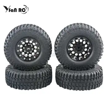 

4pcs AX20007 AX3020 105mm 1.9in Metal Rim Rubber Tyre Tires Beadlock Wheel Set for CC01 RC4WD D90 1/10 RC Crawler Car Model