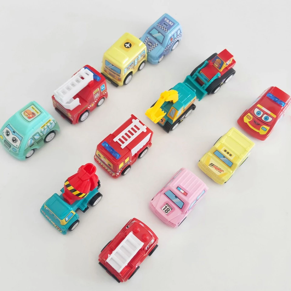 6 шт./партия детская Автомобильная игрушка оттяните автомобиль пожарная машина такси Инженерная модель автомобиля мини автомобили интерактивные игрушки для детей Подарки