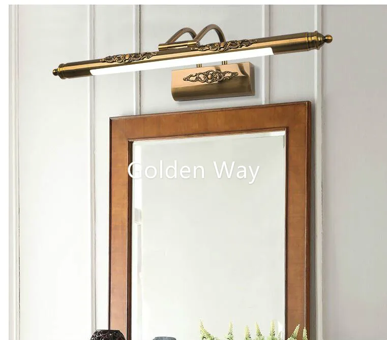 Modern Lamp 110v-240v 56cm/65cm/81cm Luxury Bathroom Mirror Lamp Waterproof Retro Bronze Cabinet Vanity Mirror Light Wall Lamp