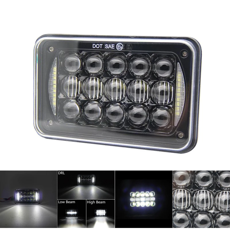 

1PCS Car H4 48W 6000K 4X6 5" LED Light Bulb hi/lo beam Sealed Beam Off-Road Offorad LED Headlamp Headlight For Jeep Trucks
