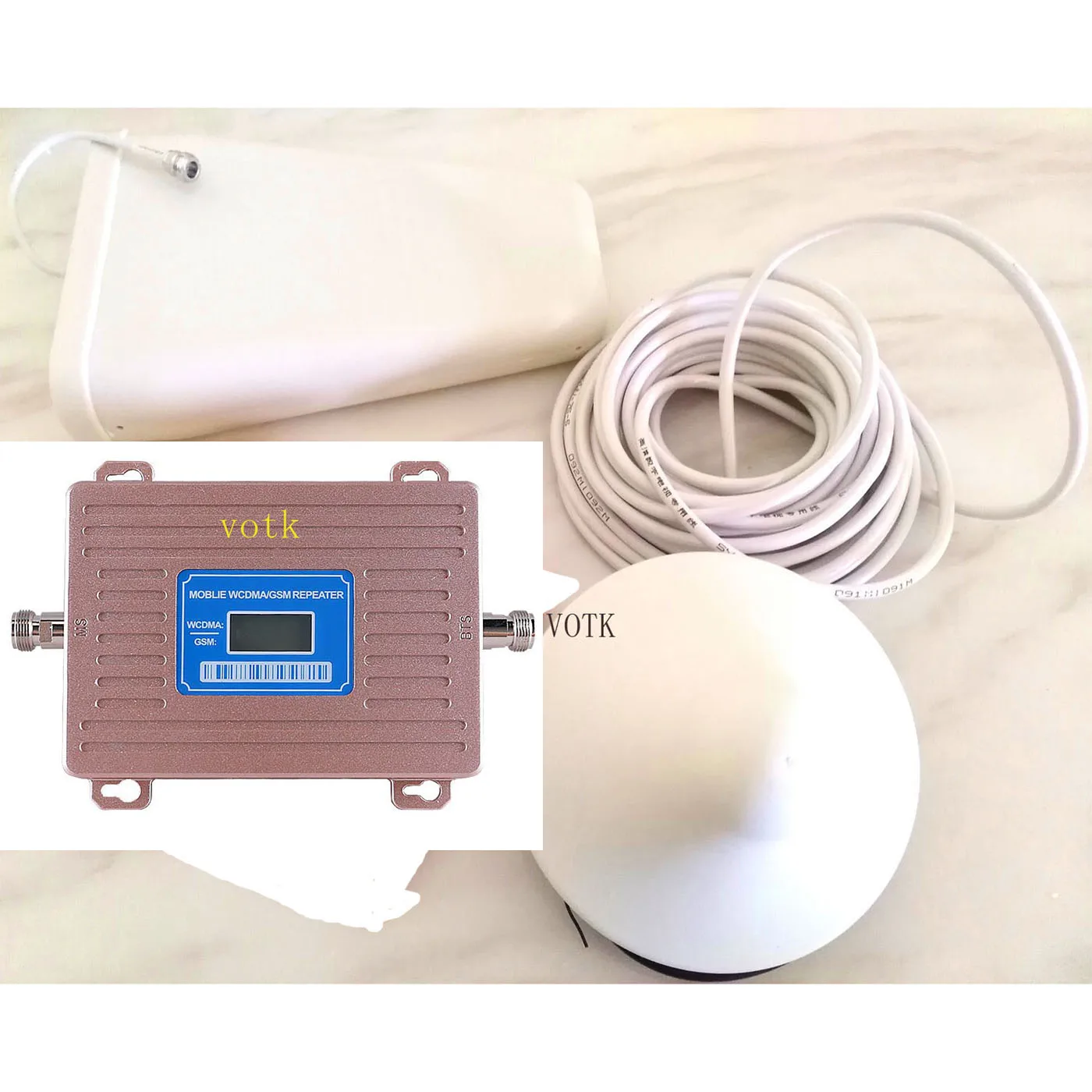 

VOTK 2019 GSM 900 2100 mhz Dual Band Repeater 2G 3G WCDMA Cellular Mobile phone signal Booster full set
