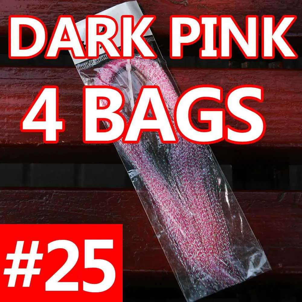 4 bags color n25 Bimoo 4 упаковки витая Flashabou Голографическая мишура для ловли нахлыстом, завязывающая Хрустальная вспышка для приманка с крючками, материал для изготовления - Цвет: 4 bags color n25