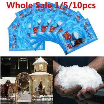 

1/5/10pcs Christmas Fake Magic Instant Snow Fluffy Super Absorbant Decorations For Christmas Wedding Drop Shipping